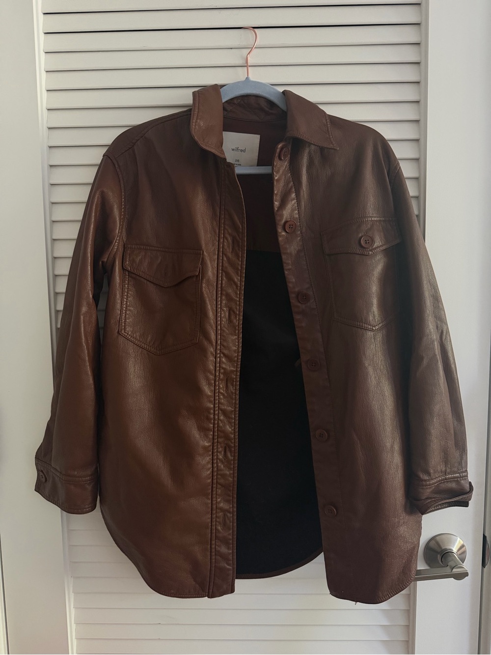 Artizia - Wilfred Cognac Brown Vegan Leather Shirt Jacket